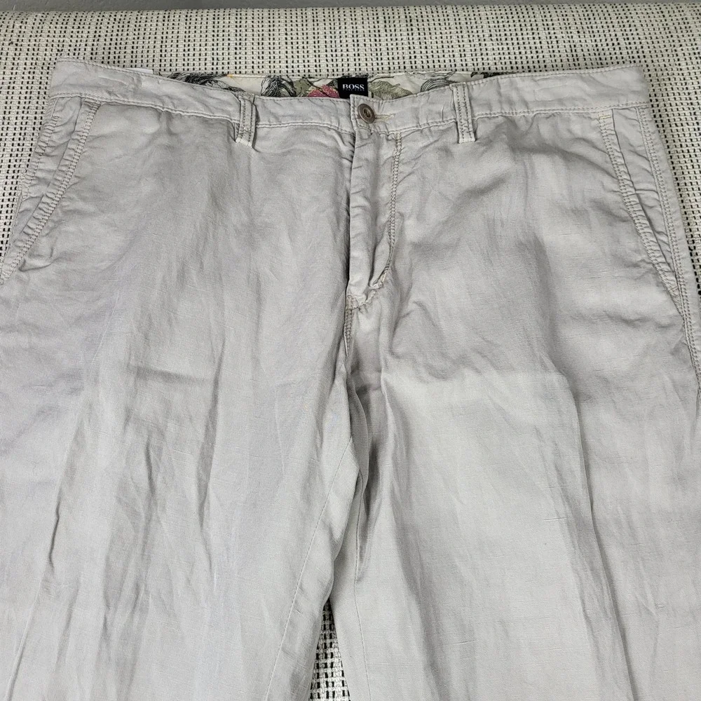 Hugo Boss Pants Mens 36x32 Beige Chino Regular Fit Straight Leg Casual‎ Summer